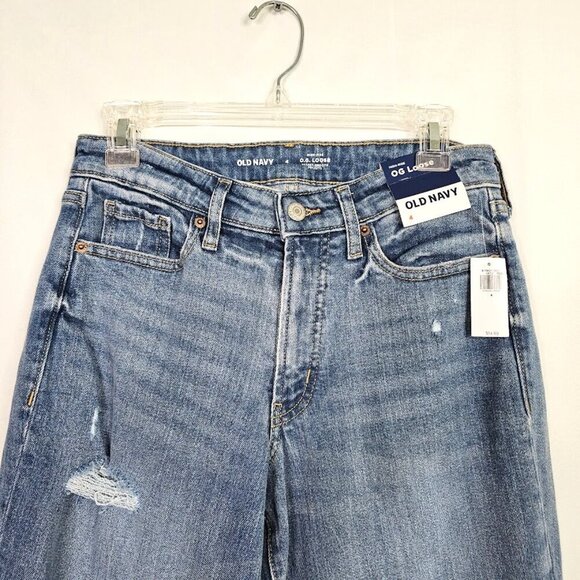 NWT OLD NAVY O.G. Loose Wide Leg Jeans MEDIUM WASH BLUE size 4 High Rise Classic - Picture 7 of 9